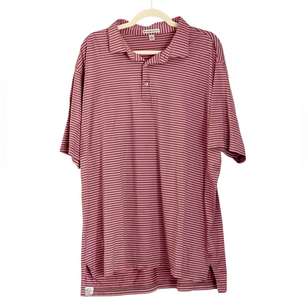 Peter Millar Golf Polo Striped Cotton Shirt Size XXL